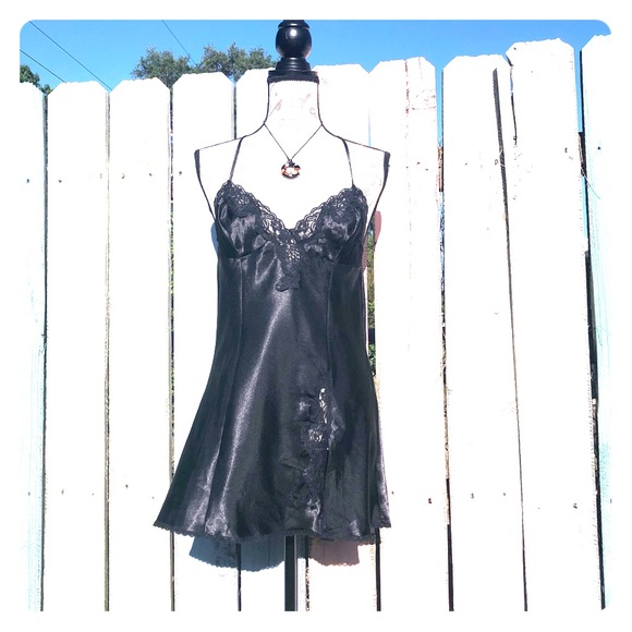 Frederick's of Hollywood Other - Black Satin Slip Chemise Size Medium